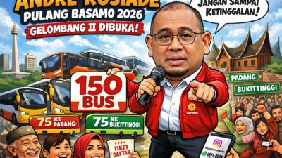 Pulang Basamo 2026 Gelombang Kedua Dibuka, Andre Rosiade Siapkan 150 Bus untuk Perantau Minang