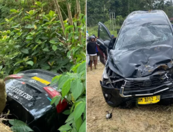 Kronologi Lengkap Laka Travel Innova Terjun ke Parit di Akabiluru, Empat Penumpang Luka